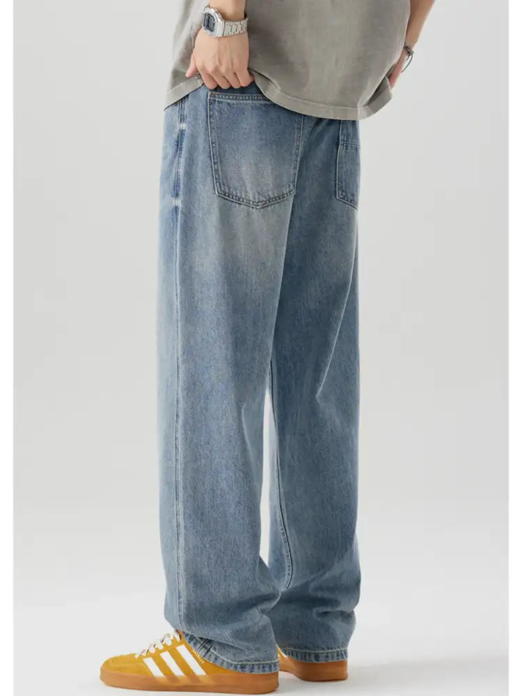 Men’s Casual Loose Fit Wash Jeans