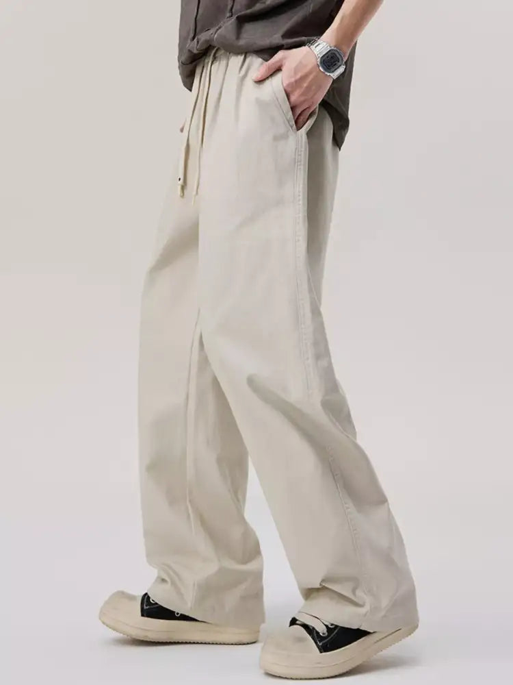 Men’s Casual Wide-Leg Drawstring Pants