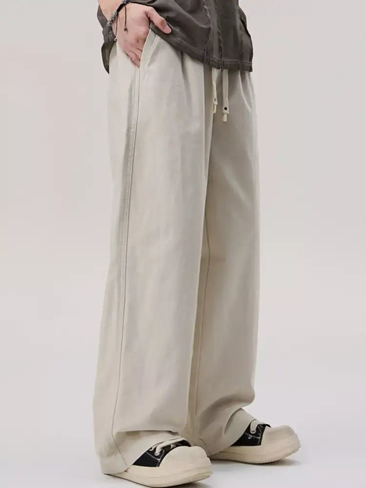 Men’s Casual Wide-Leg Drawstring Pants