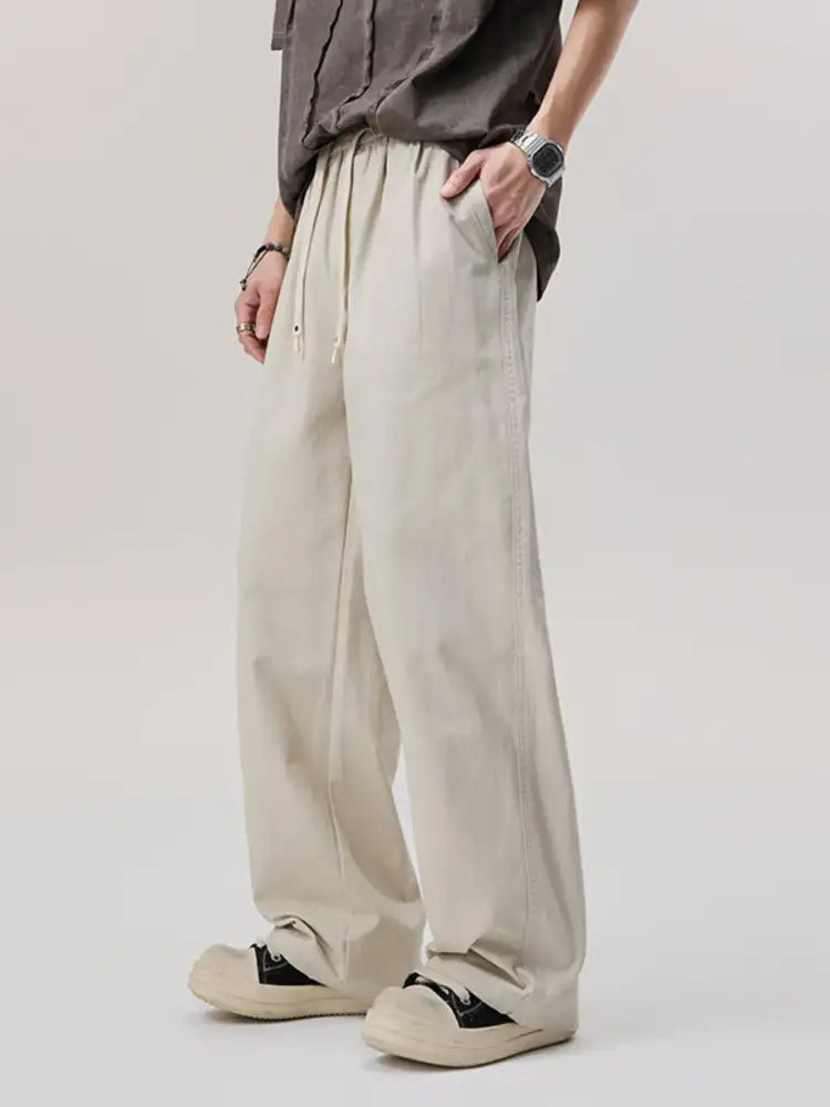 Men’s Casual Wide-Leg Drawstring Pants