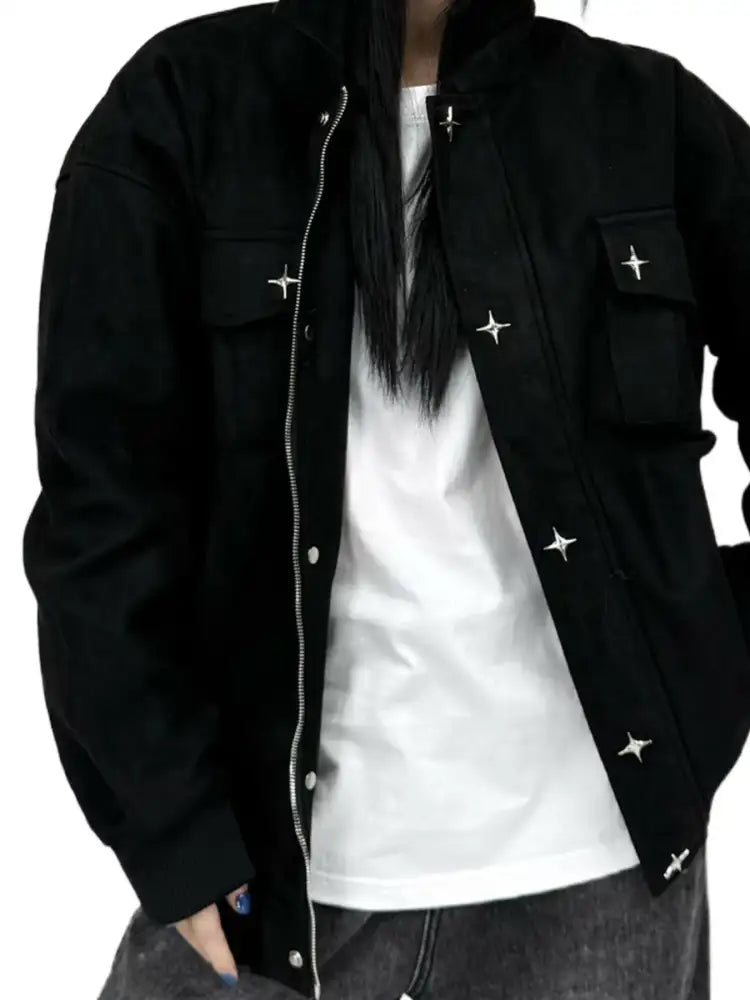 Men’s Collared Neck Long Sleeve Jacket