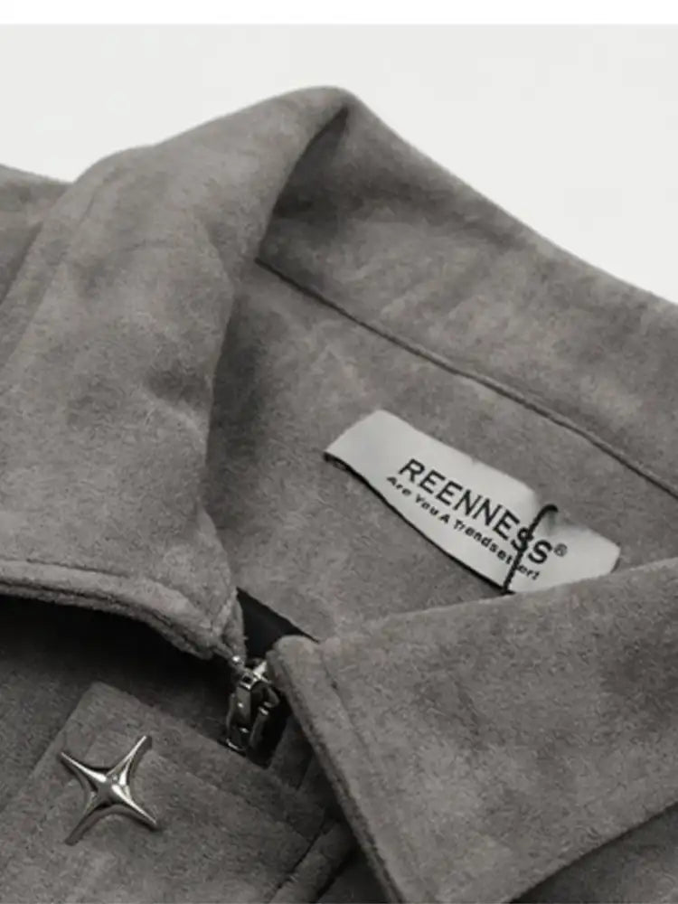 Men’s Collared Neck Long Sleeve Jacket