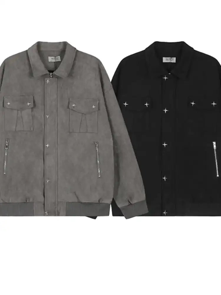 Men’s Collared Neck Long Sleeve Jacket