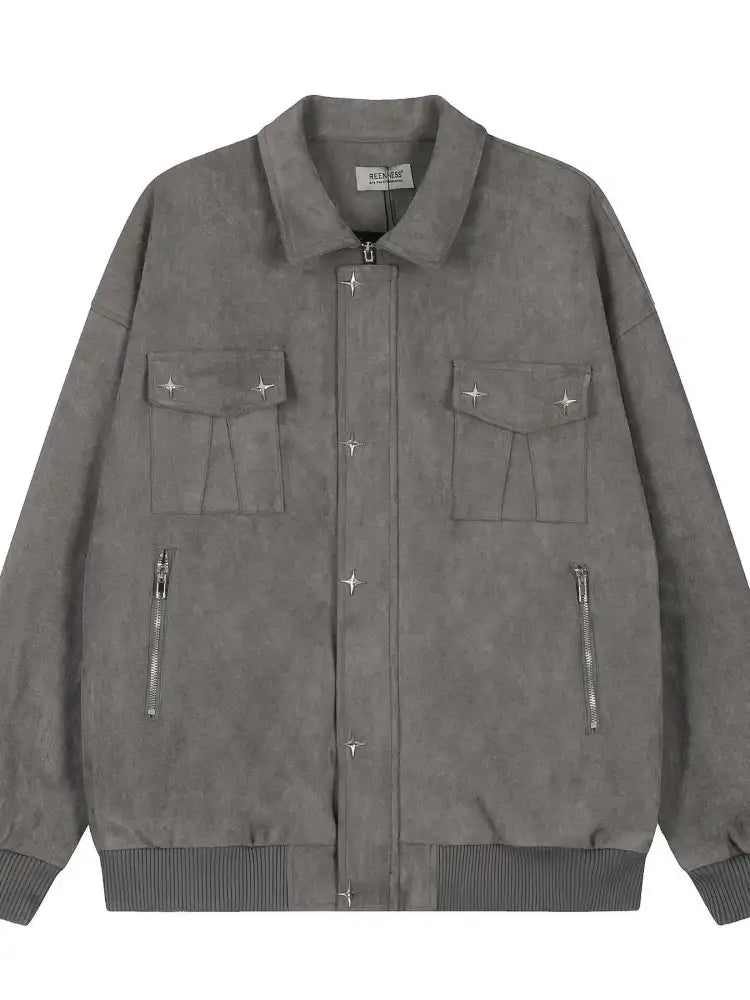 Men’s Collared Neck Long Sleeve Jacket