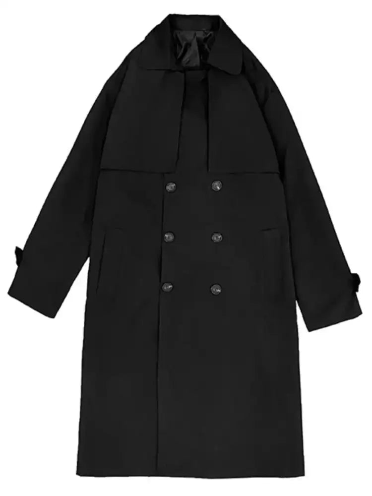 Men’s Collared Neck Long Sleeve Trench Coat