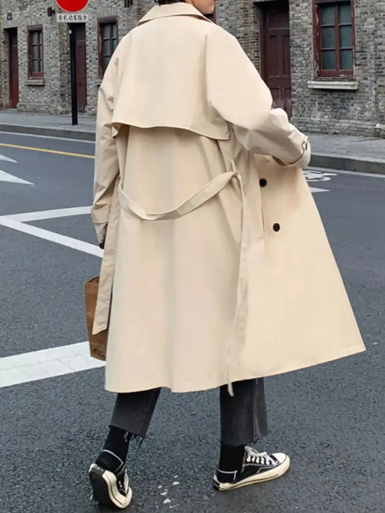 Men’s Collared Neck Long Sleeve Trench Coat
