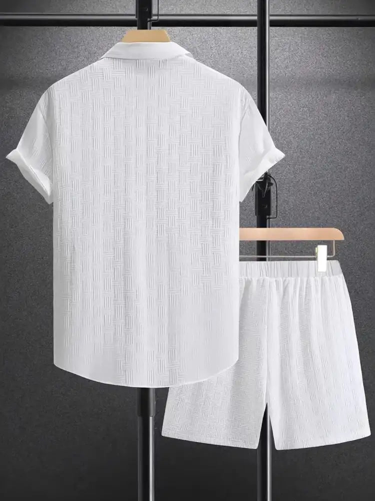 Men’s Collared Neck Short Sleeve Top and Shorts Set
