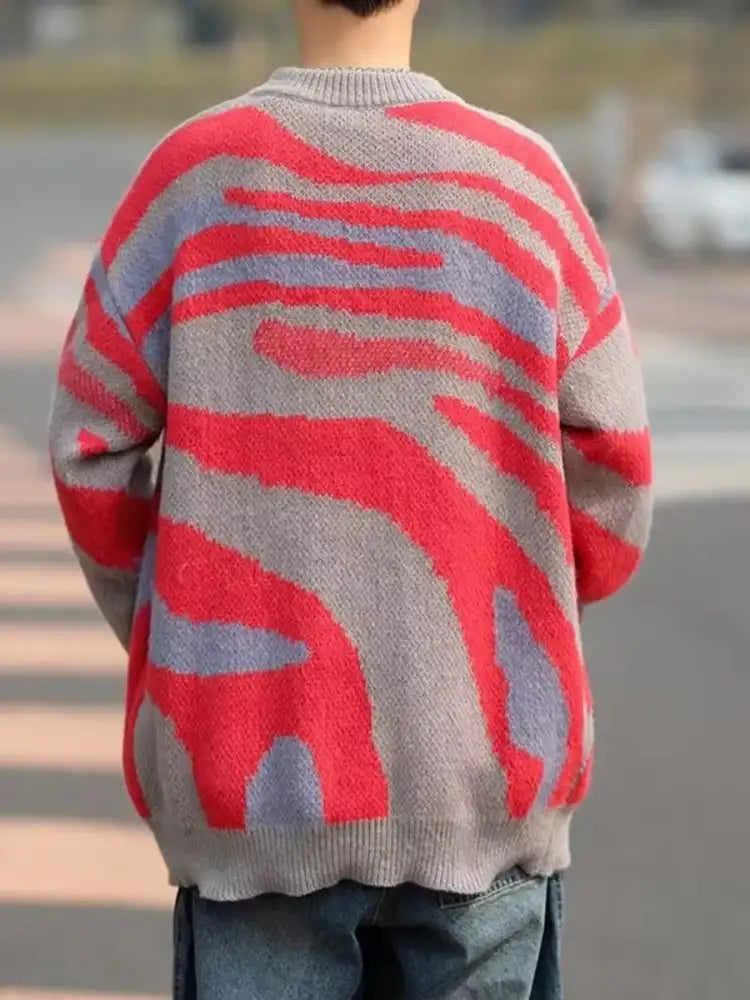 Men’s Contrast Round Neck Sweater