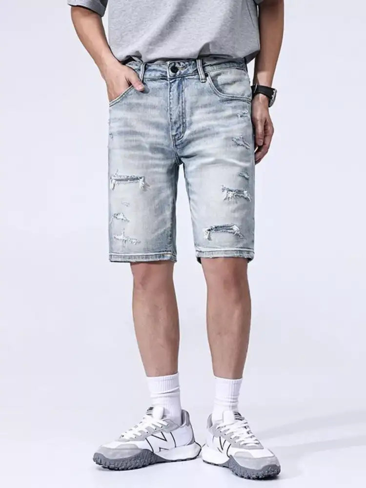 Men’s Distressed Denim Shorts