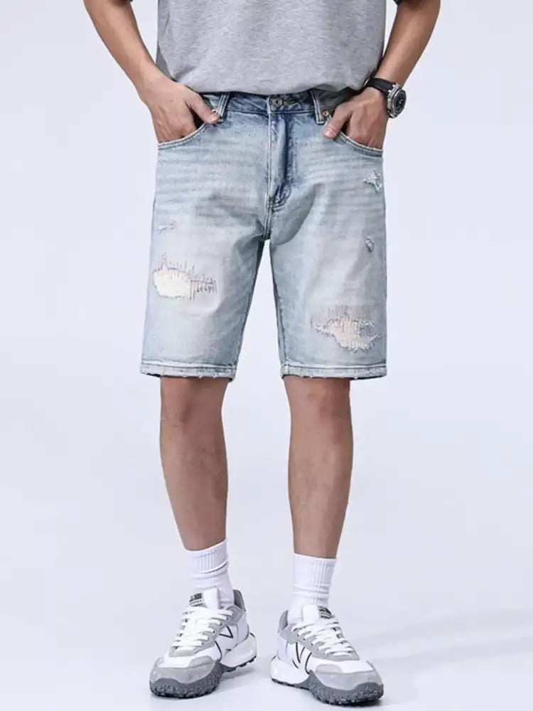 Men’s Distressed Denim Shorts