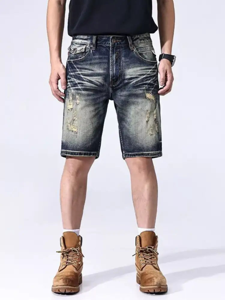 Men’s Distressed Denim Shorts