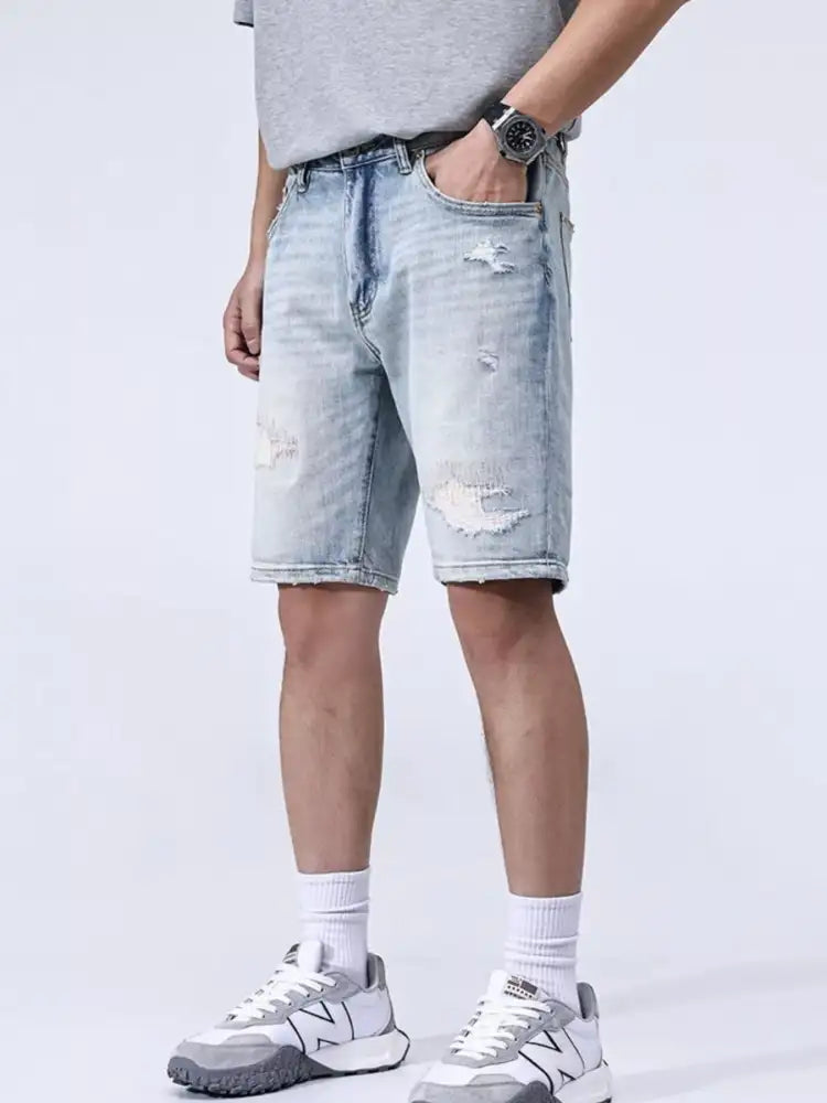 Men’s Distressed Denim Shorts