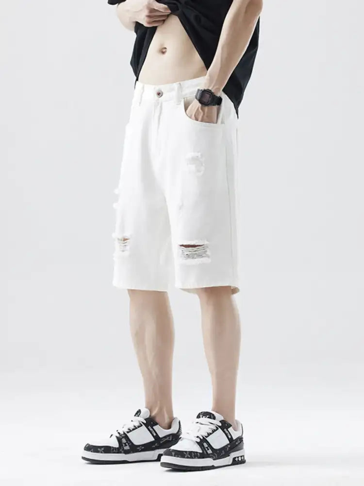Men’s Distressed Denim Shorts