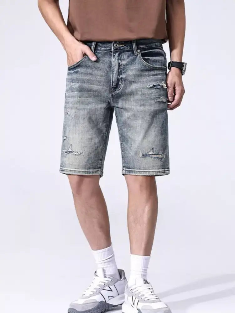 Men’s Distressed Denim Shorts