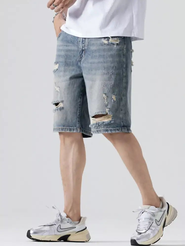 Men’s Distressed Denim Shorts