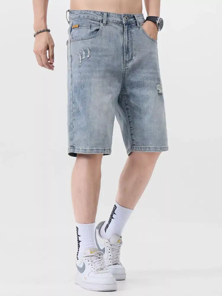 Men’s Distressed Denim Shorts