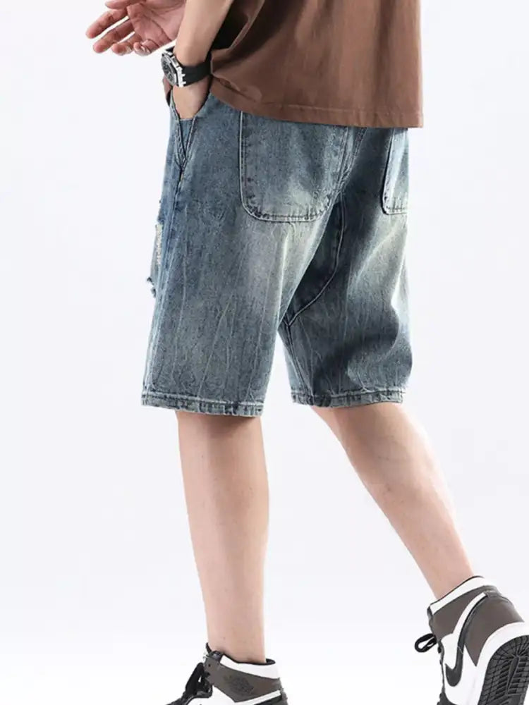 Men’s Distressed Denim Shorts