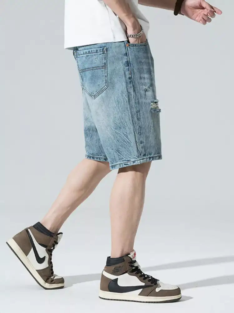 Men’s Distressed Denim Shorts