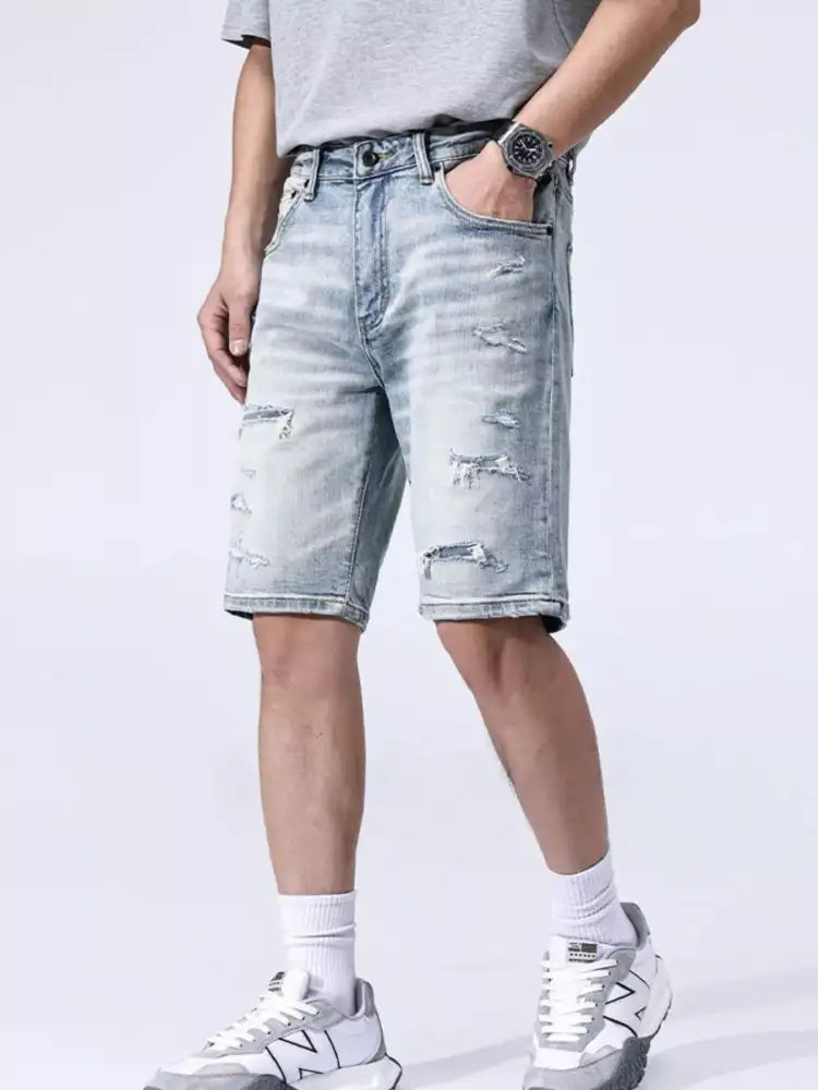 Men’s Distressed Denim Shorts