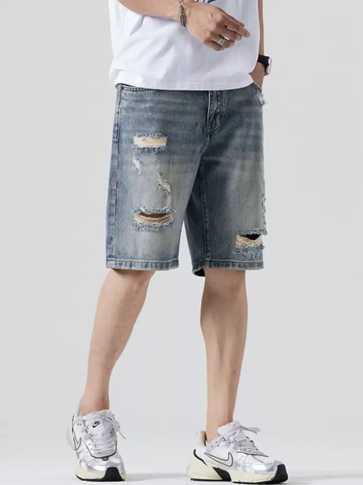 Men’s Distressed Denim Shorts