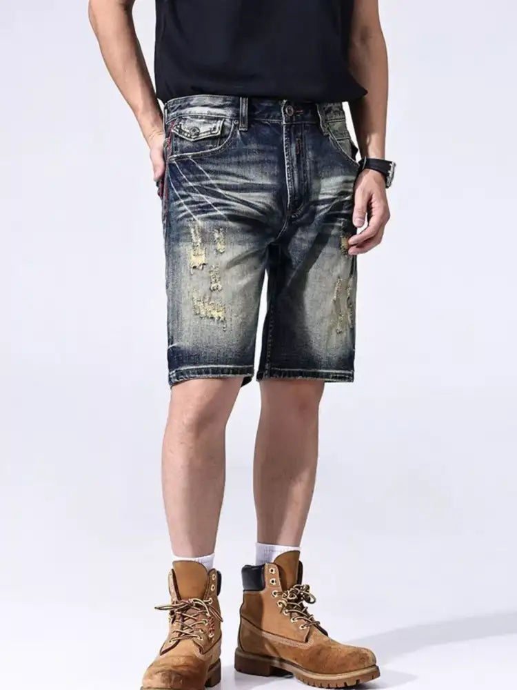 Men’s Distressed Denim Shorts
