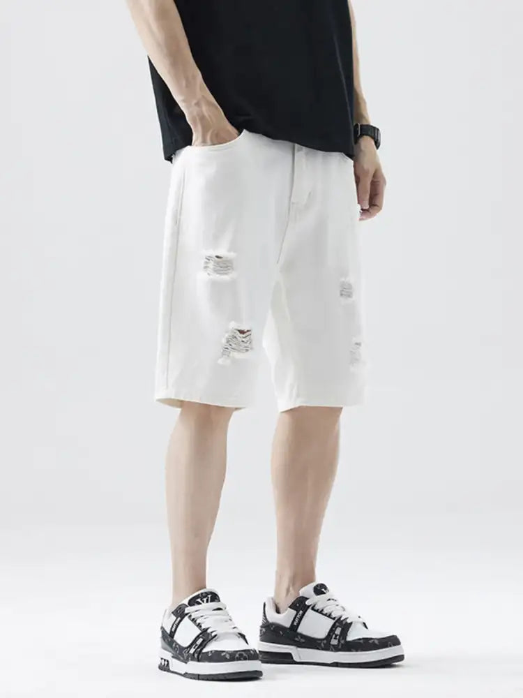 Men’s Distressed Denim Shorts