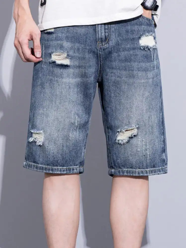 Men’s Distressed Denim Shorts