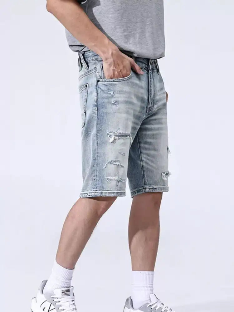 Men’s Distressed Denim Shorts