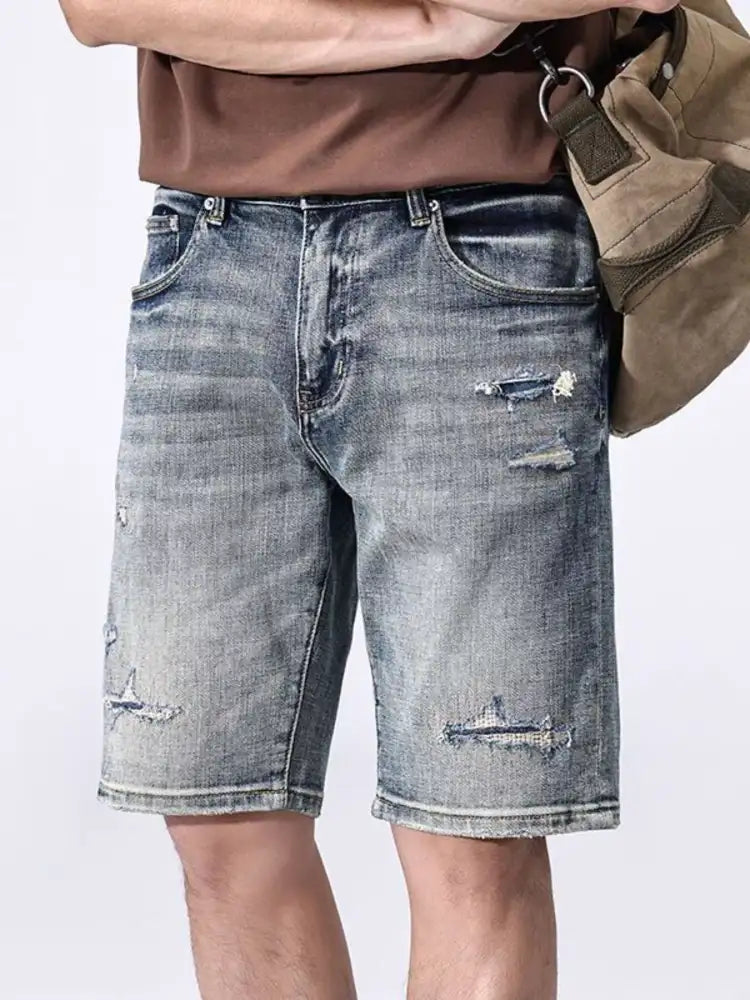 Men’s Distressed Denim Shorts