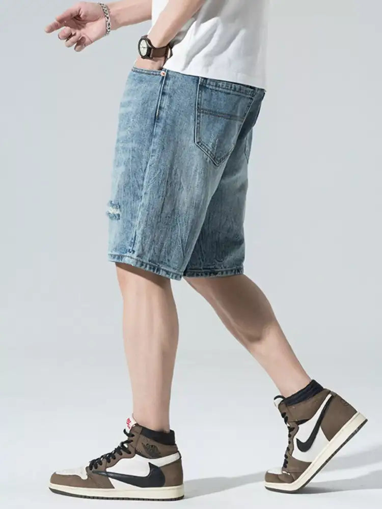 Men’s Distressed Denim Shorts
