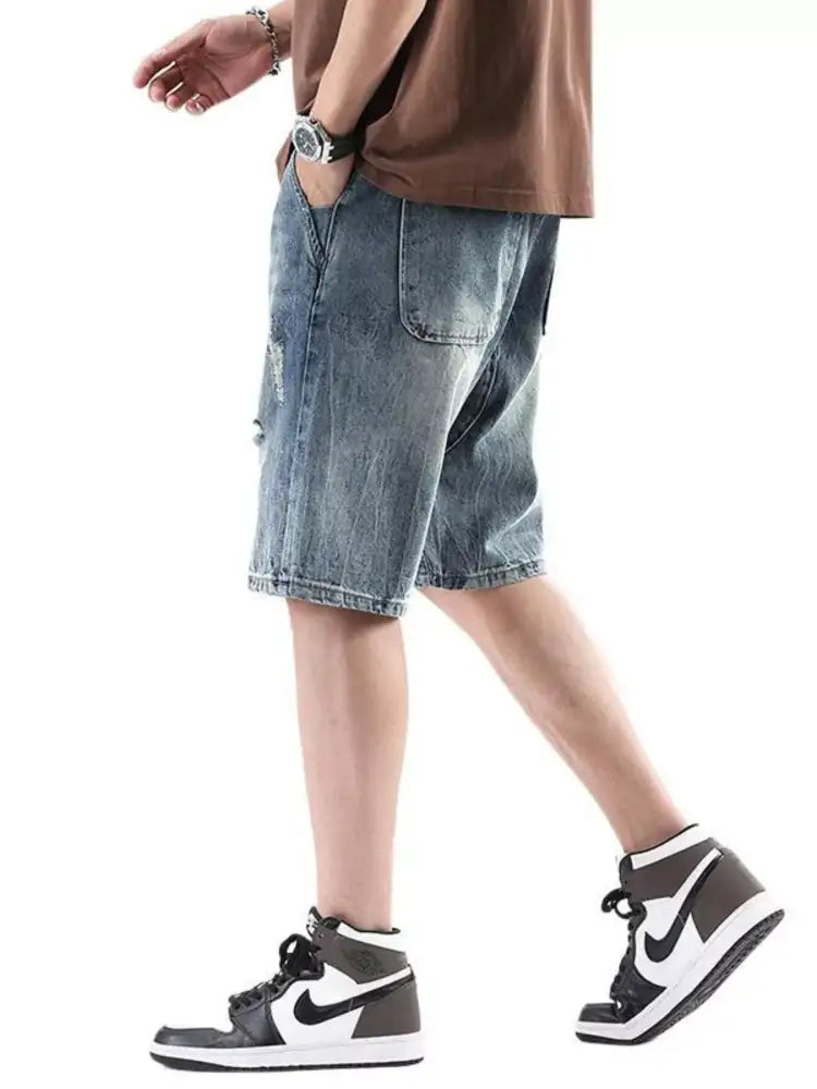 Men’s Distressed Denim Shorts