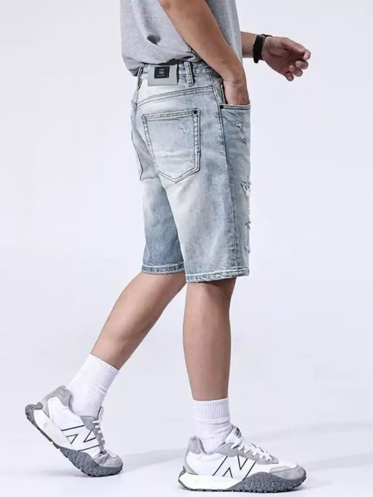 Men’s Distressed Denim Shorts