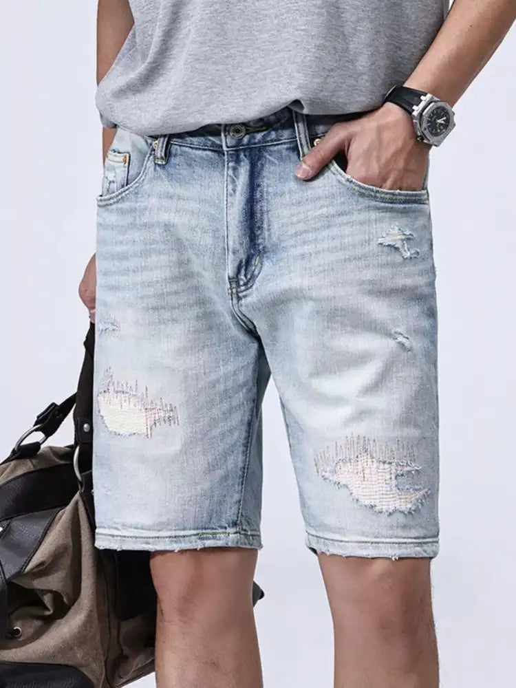 Men’s Distressed Denim Shorts