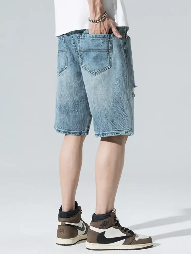 Men’s Distressed Denim Shorts