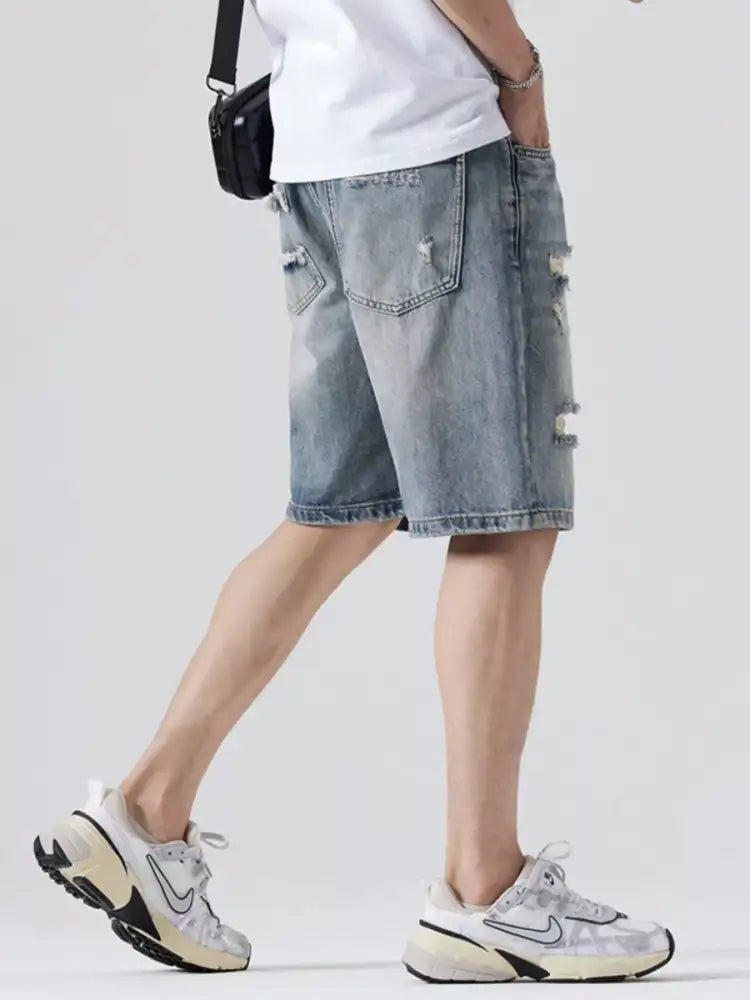 Men’s Distressed Denim Shorts