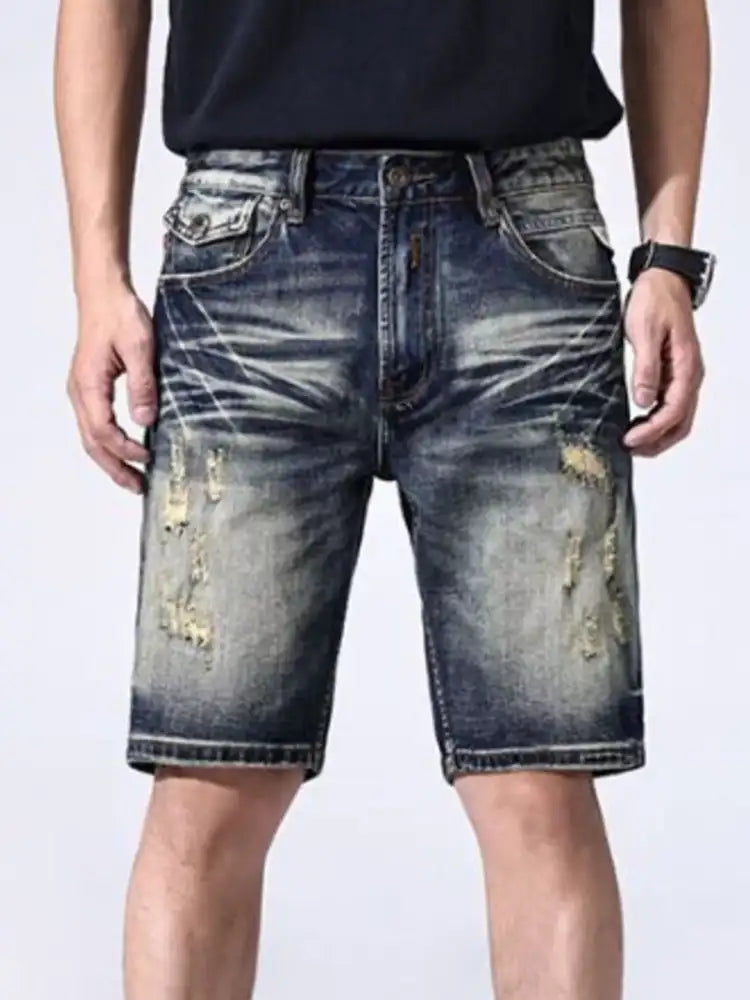 Men’s Distressed Denim Shorts