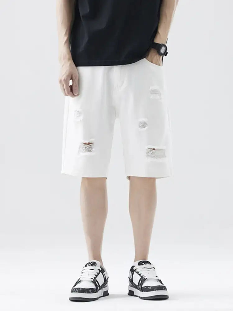 Men’s Distressed Denim Shorts