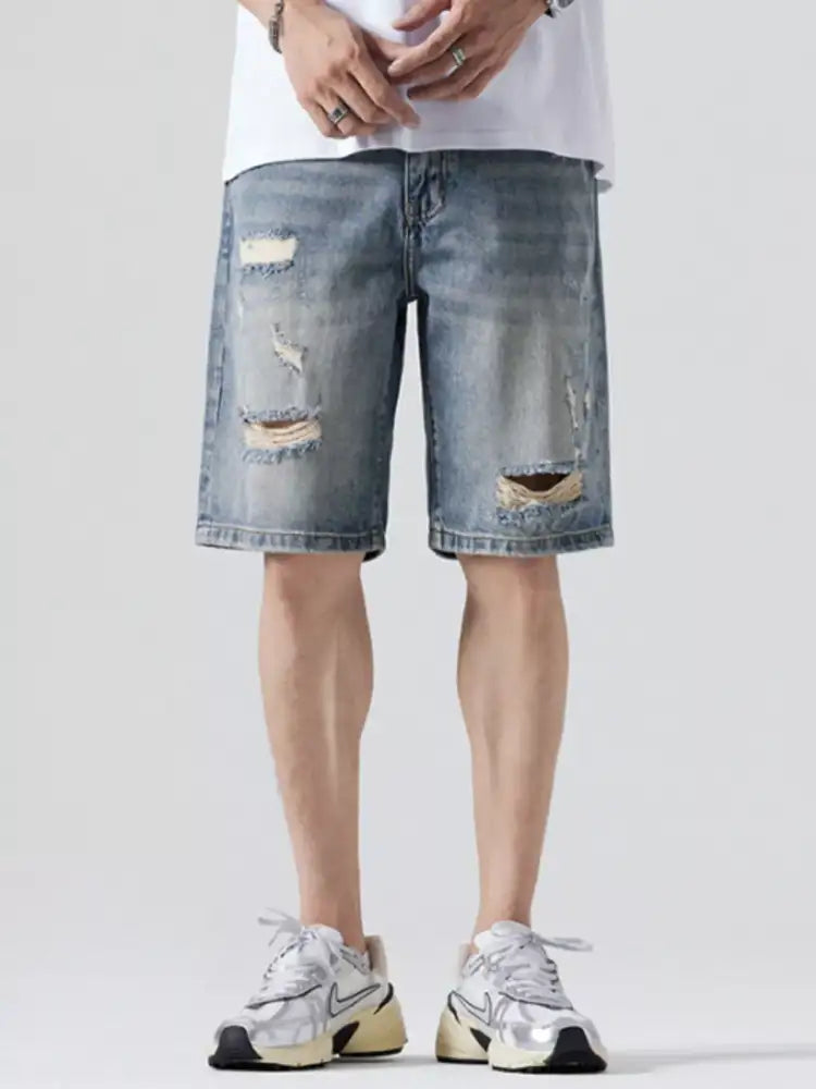 Men’s Distressed Denim Shorts