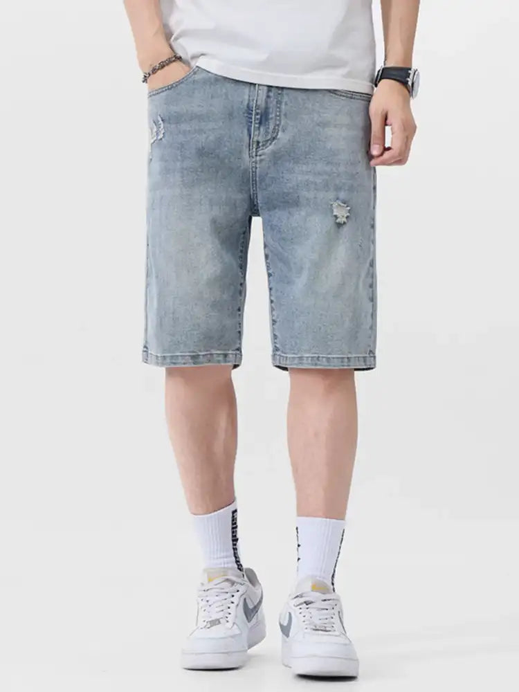 Men’s Distressed Denim Shorts