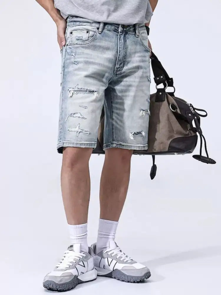 Men’s Distressed Denim Shorts
