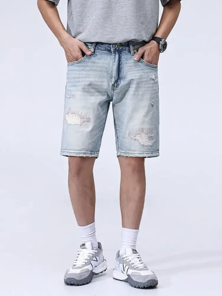 Men’s Distressed Denim Shorts