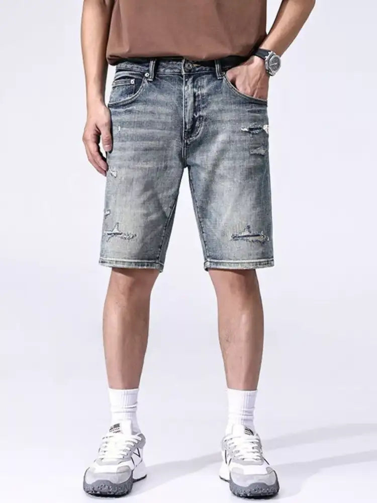 Men’s Distressed Denim Shorts