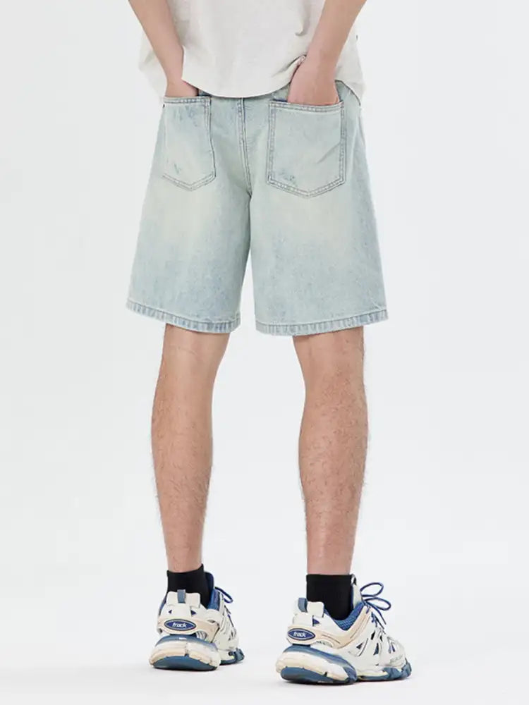 Men’s Distressed Loose Fit Denim Shorts