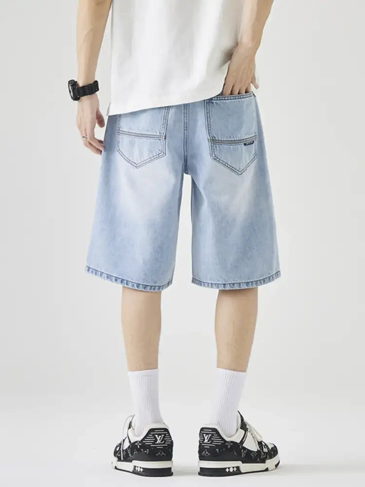 Men’s Distressed Loose Fit Denim Shorts