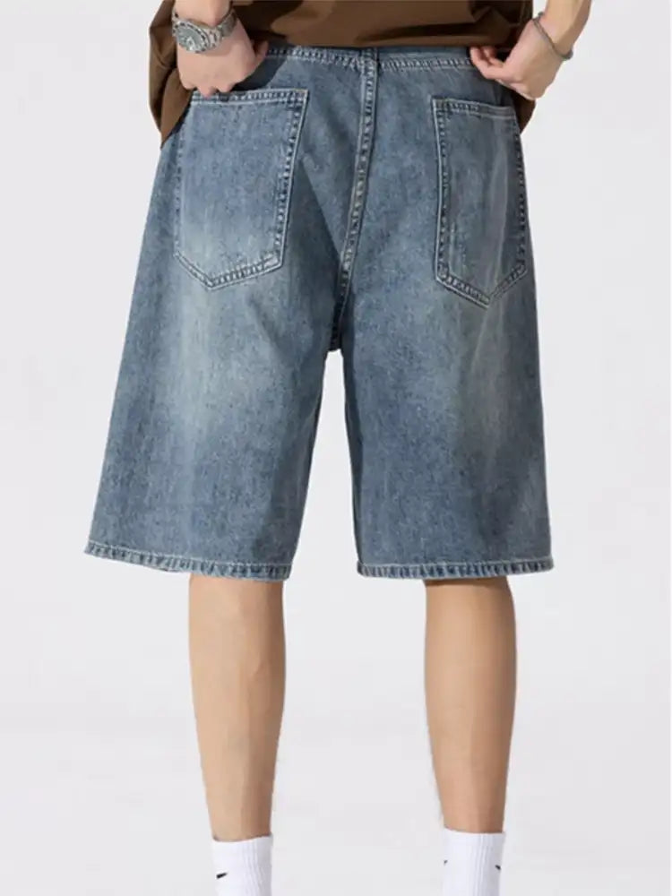 Men’s Distressed Loose Fit Denim Shorts