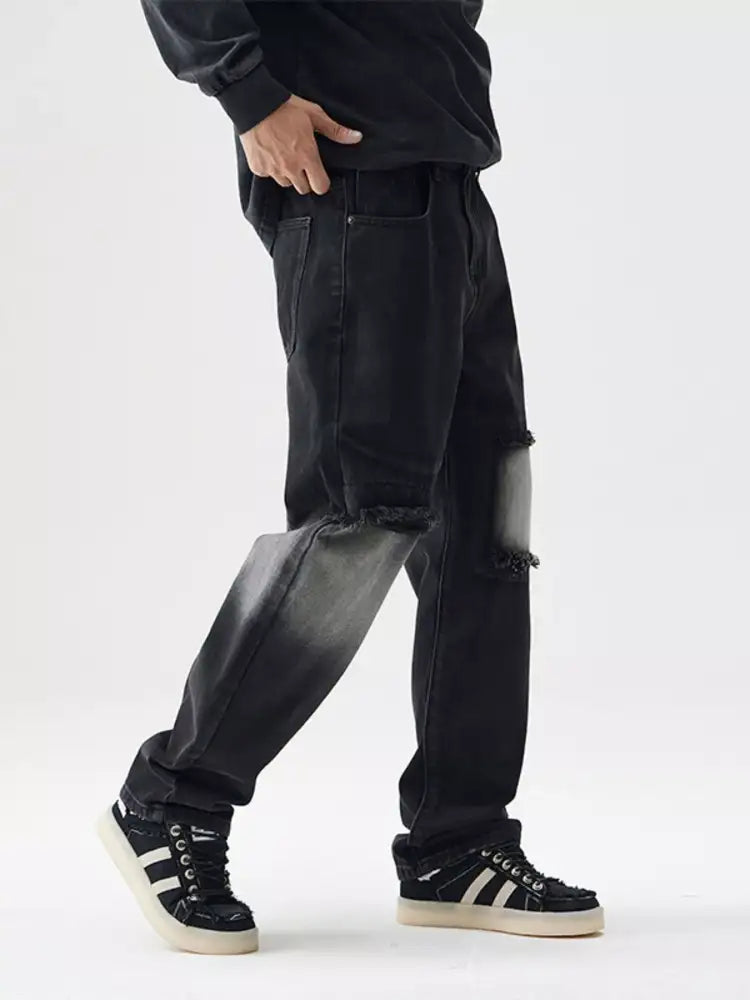 Men’s Distressed Loose Fit Jeans