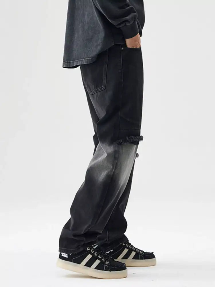 Men’s Distressed Loose Fit Jeans