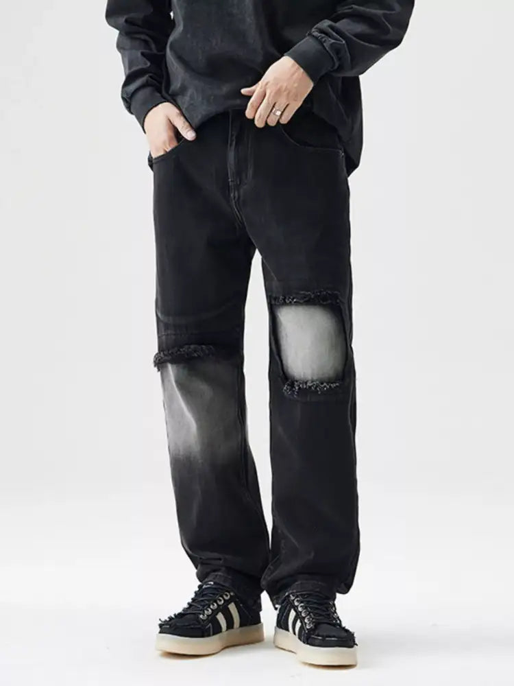 Men’s Distressed Loose Fit Jeans