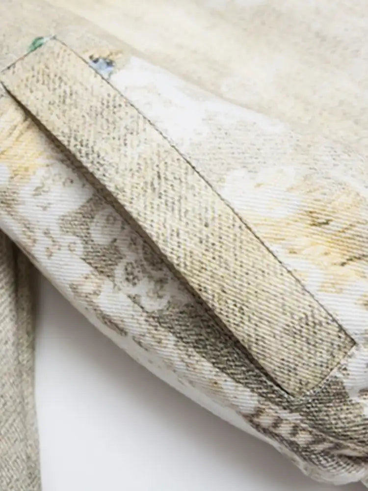 Men’s Distressed Paint Splatter Zip Up Jacket