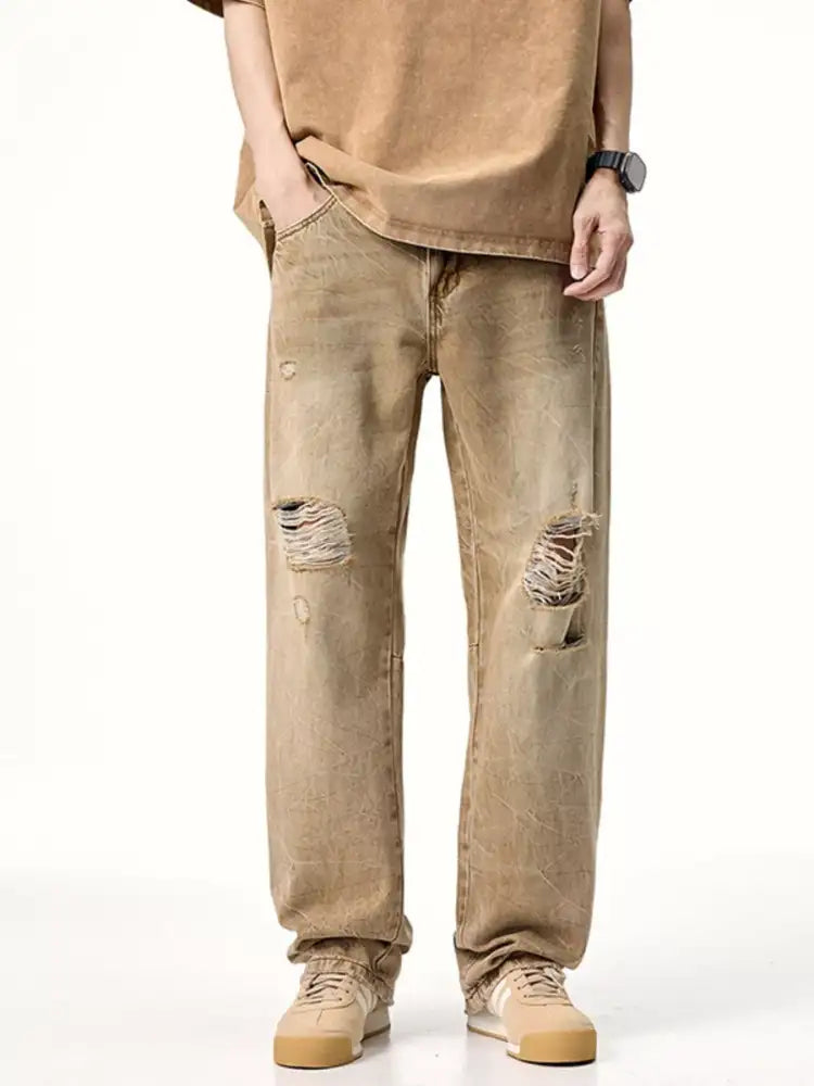 Men’s Distressed Relaxed Fit Jeans